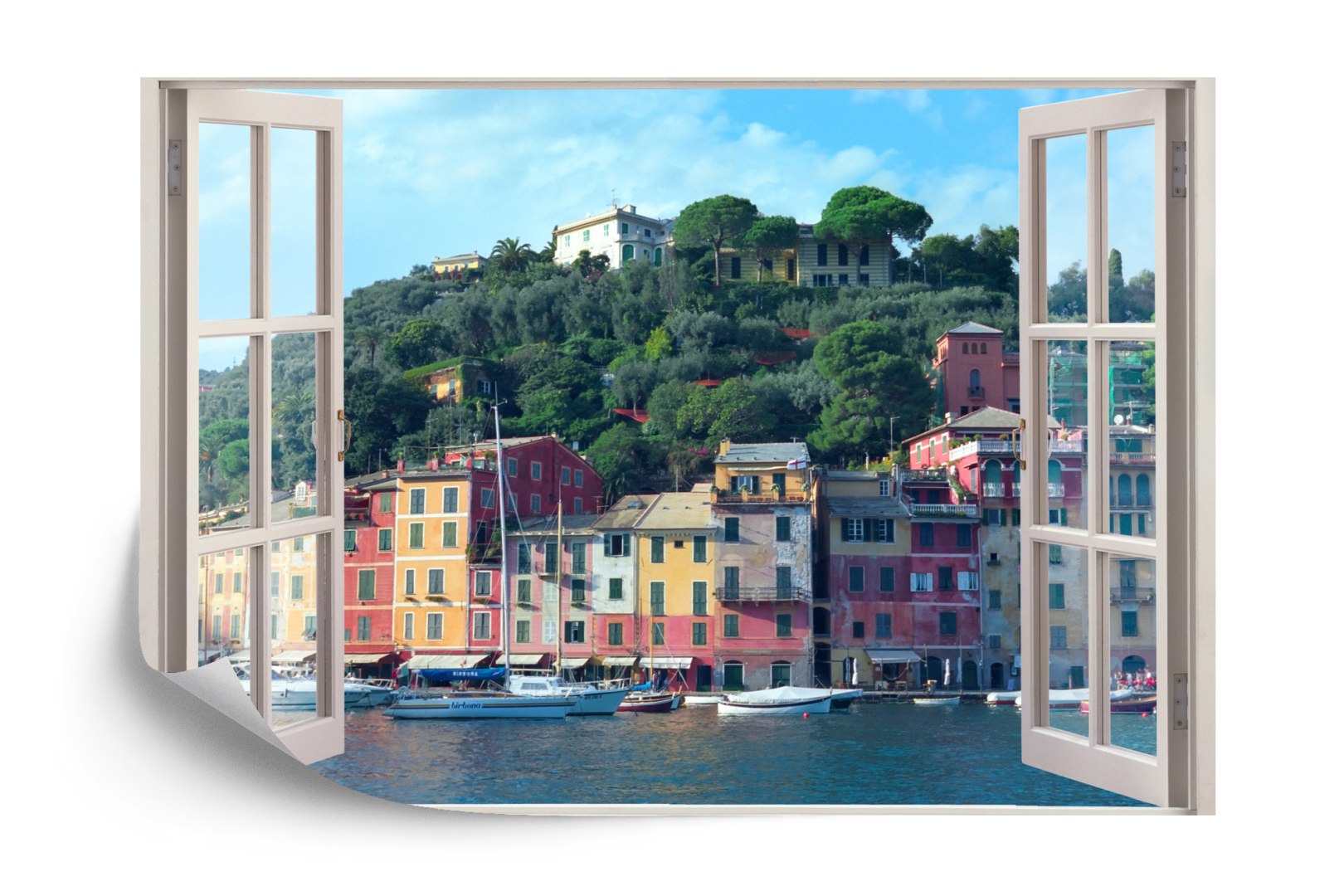 Fototapeta Pen Window View To Old Portofino, Italy