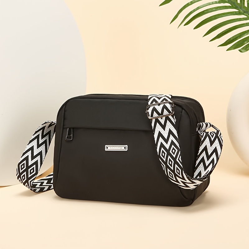 TEMU Kolorowa Szeroka Torba na Ramię z Dekoracją, Jednokolorowa, Prosta Tkanina, Wielofunkcyjna, Duża Pojemność, Lekka Torba Damska do Codziennego