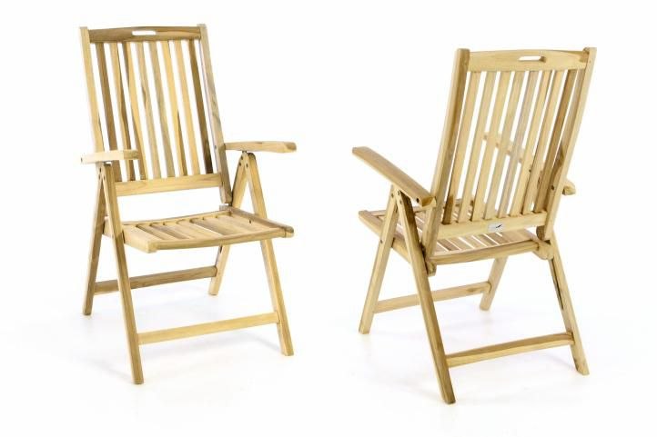 Składane drewniane krzesło ogrodowe DIVERO - Zestaw 2 szt D55328