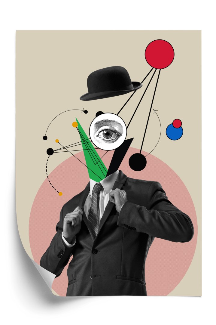 Plakat Wszechobecny Umysł - Kolaż Inspirowany Sztuką Nowoczesną