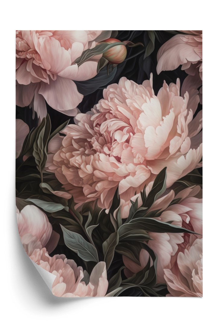 Plakat Bukiet Pastelowych Piwonii W Różowym Kolorze