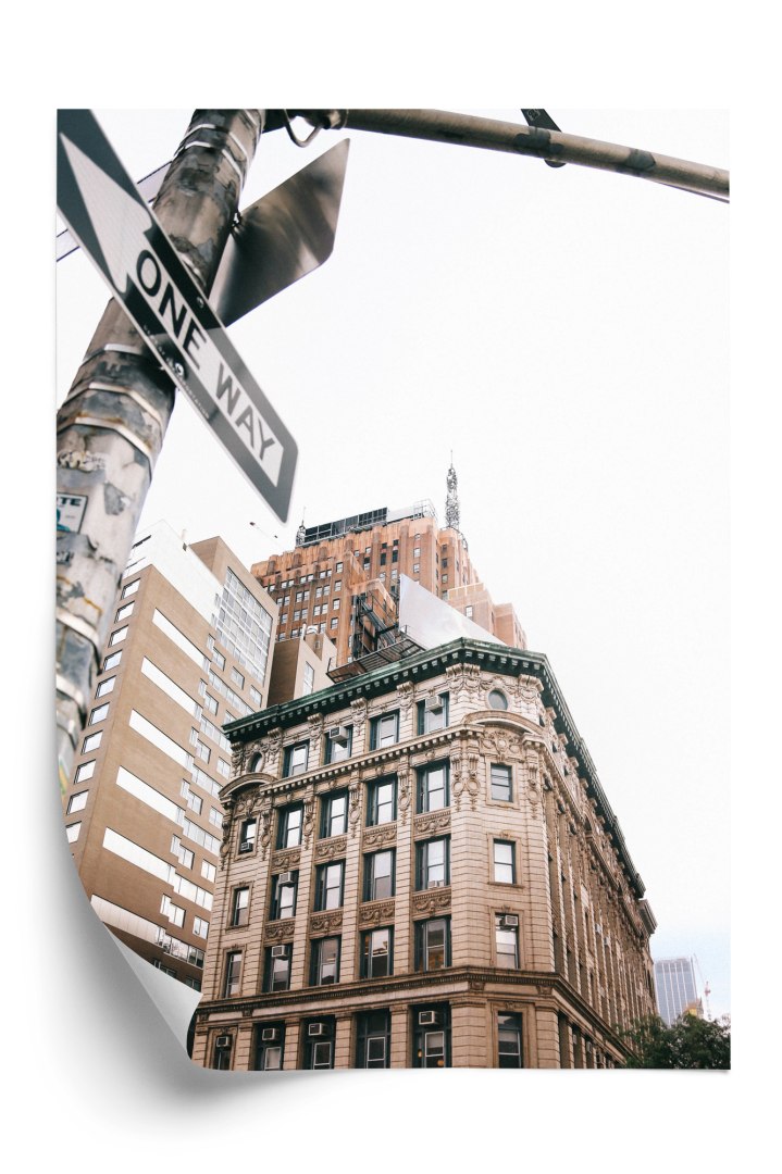 Plakat Drogowskaz Na Ulicy Nyc