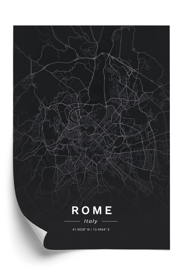 Plakat Mapa Rzymu W Minimalistycznym Stylu