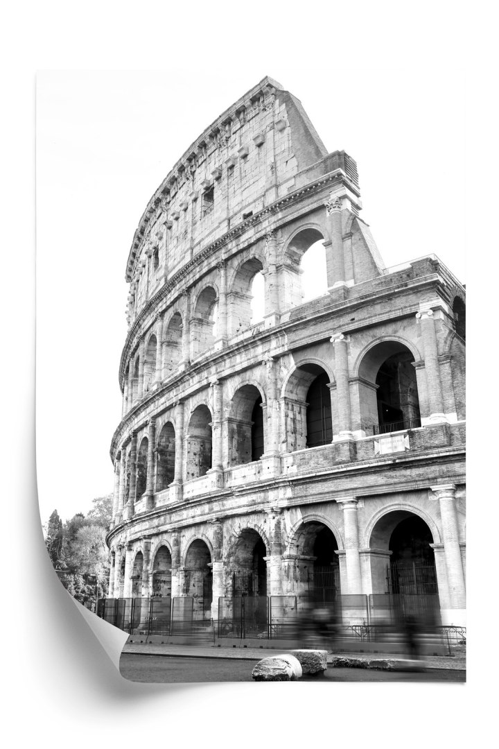 Plakat Starożytne Koloseum W Rzymie W Czerni I Bieli