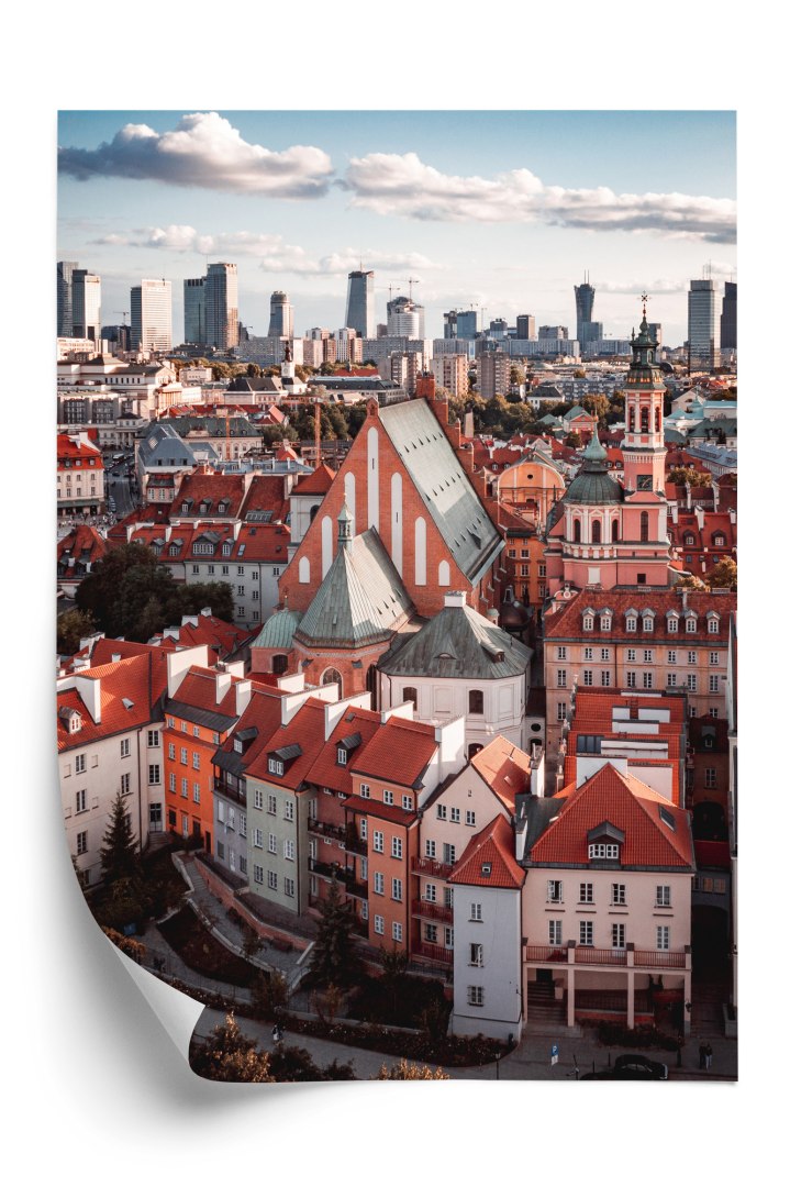 Plakat Widok Z Góry Na Stare Miasto W Warszawie