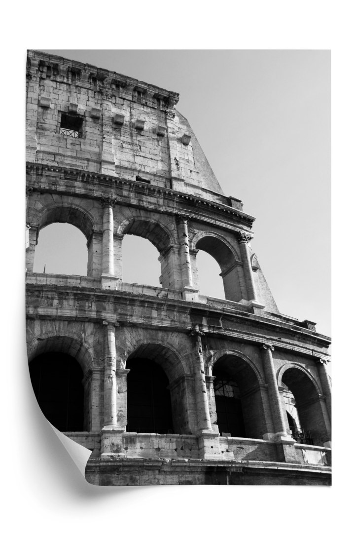 Plakat W Czerni I Bieli Rzymskie Koloseum