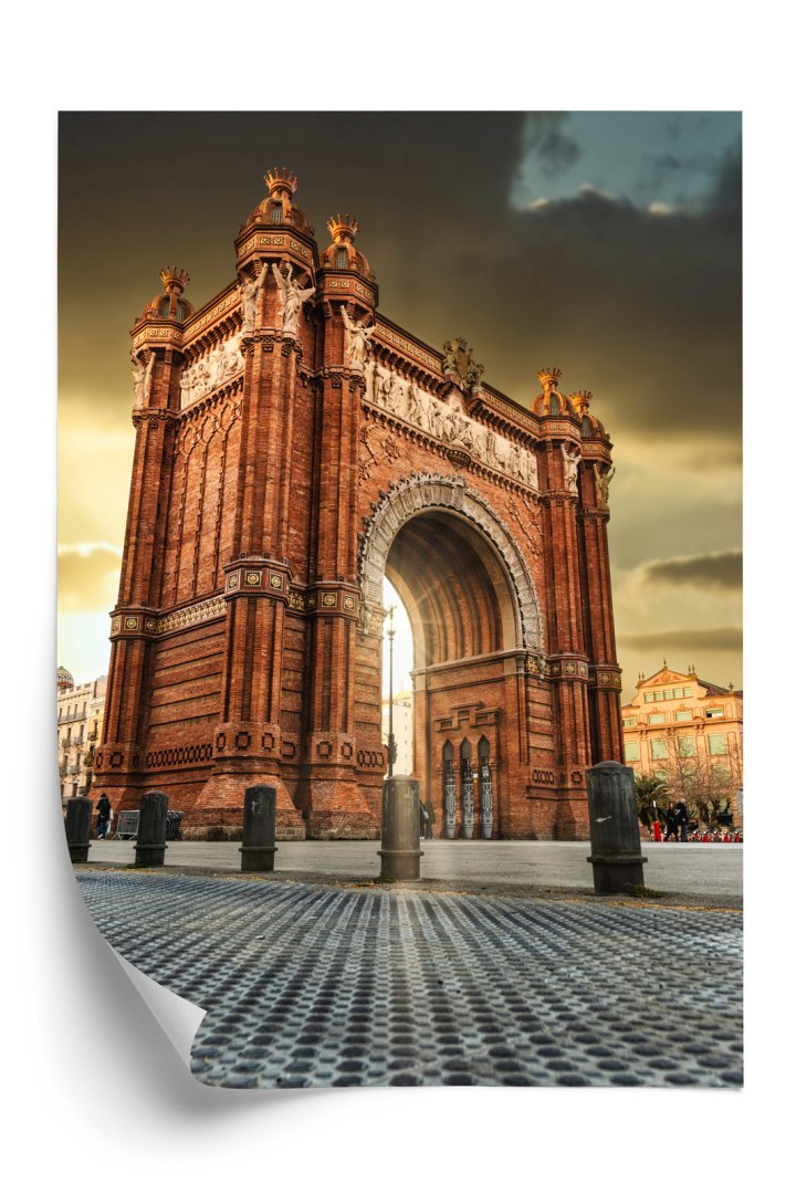 Plakat Łuk Triumfalny Słynna Budowla W Barcelonie