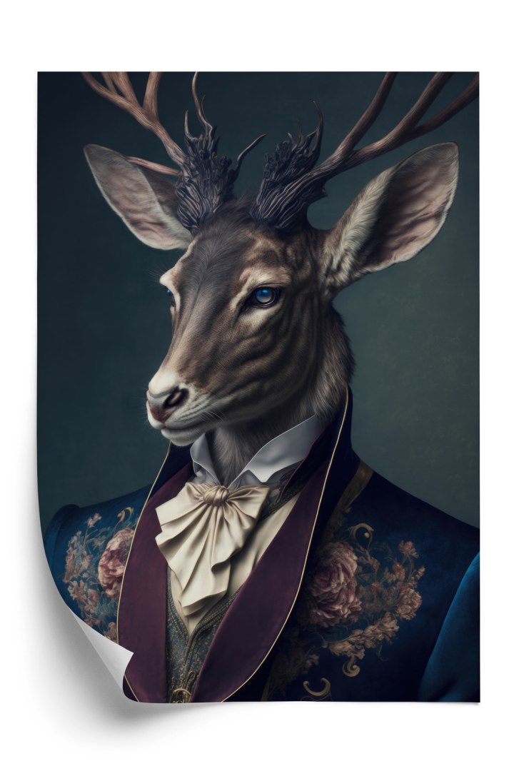 Plakat Jeleń W Eleganckim Stroju