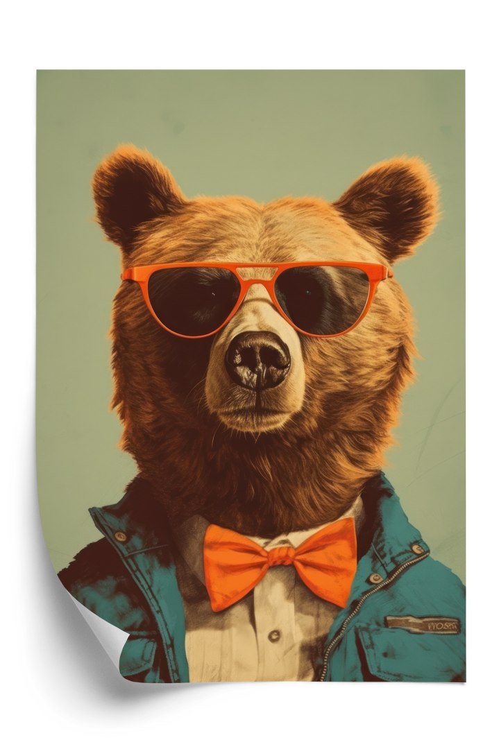 Plakat Miś W Okularach Przeciwsłonecznych