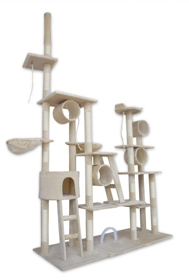 Olbrzymi drapak dla kota Plac Zabaw drzewko z legowiskiem XXL 250 cm wysoki