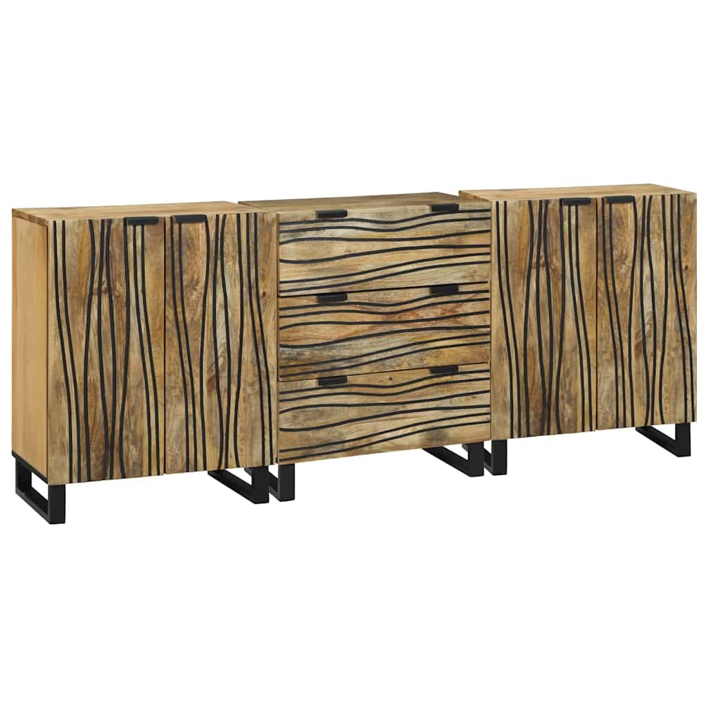 Zestaw mebli łazienkowych 3 pcs Brązowy Średni Drewno Lite