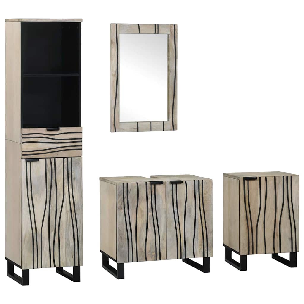 Zestaw mebli łazienkowych 4 pcs Orzechowy brąz 38 x 33 x 160 cm