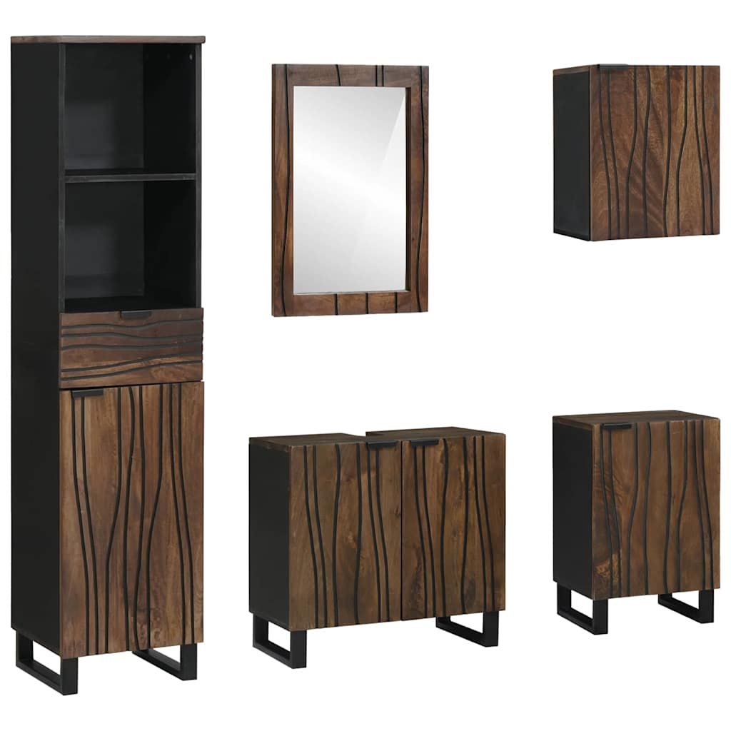 Zestaw mebli łazienkowych 5 pcs Biały 38 x 33 x 160 cm