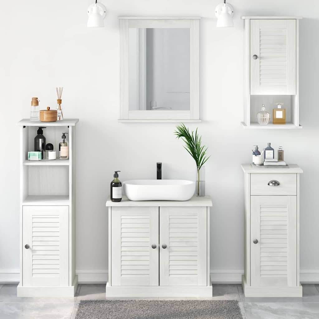 Zestaw mebli łazienkowych 5 pcs antyczna biel 37 x 34 x 110 cm