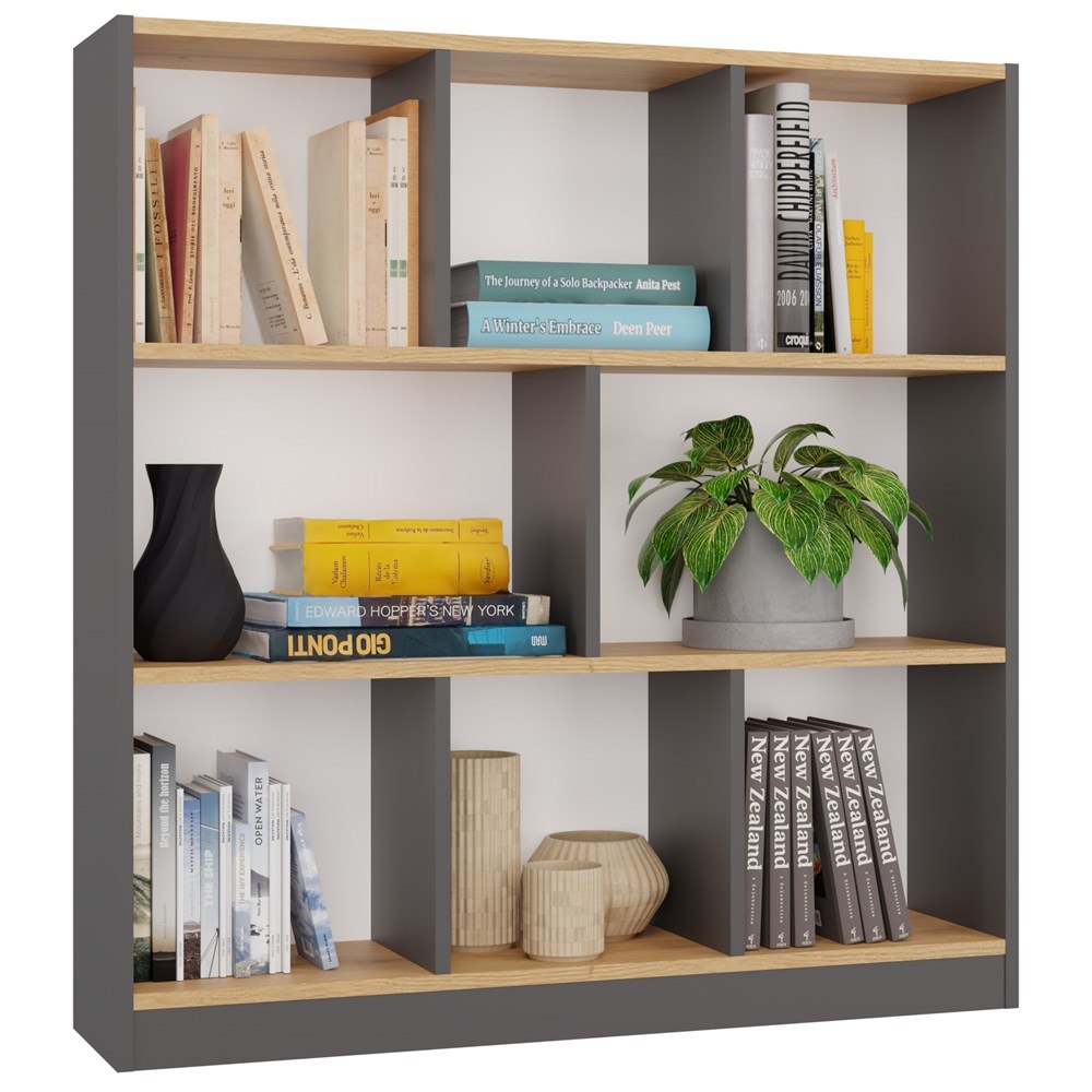 Regał Fiesta 8P ANTRACYT DĄB ARTISAN