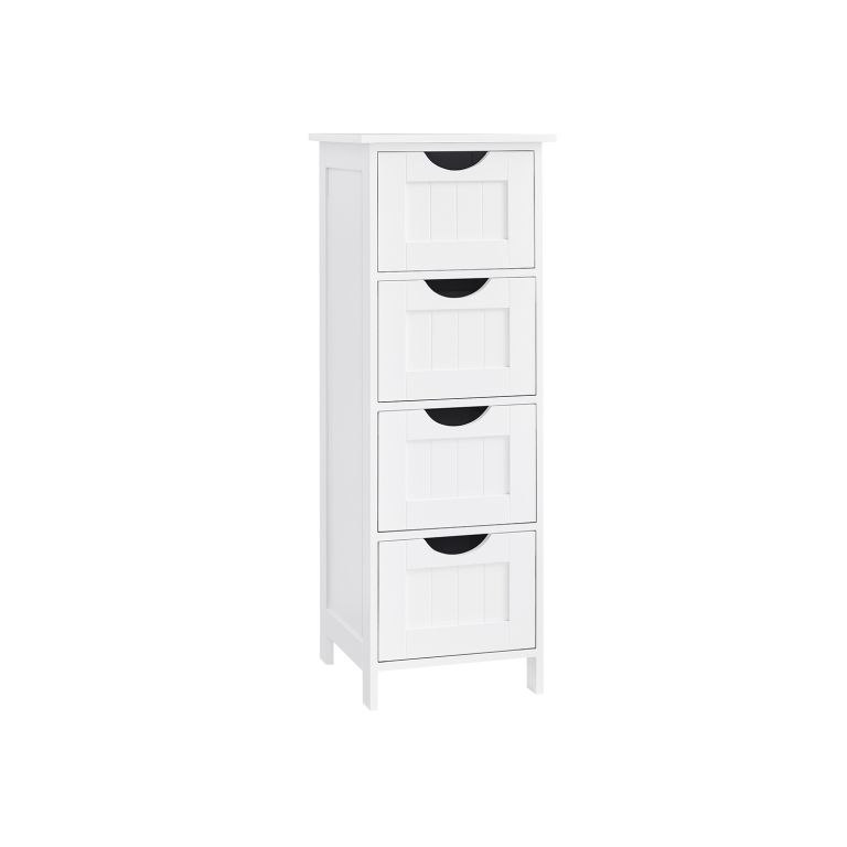 Biała szafka łazienkowa VASAGLE 4 szuflady 30x30x82 cm MDF