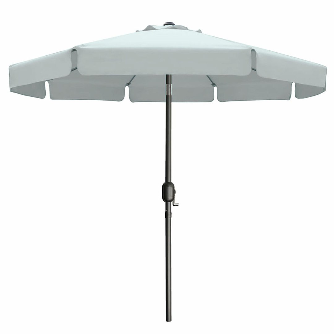 Marbueno Parasol Acero 8 Varillas D300 cm Poliester Blanco Jardin, Piscina 10491 D1400826