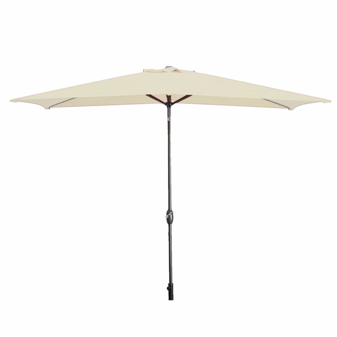 Marbueno Parasol Acero 8 Varillas 200x300 cm Poliester Beige Ogród, Basen, Taras D1400828