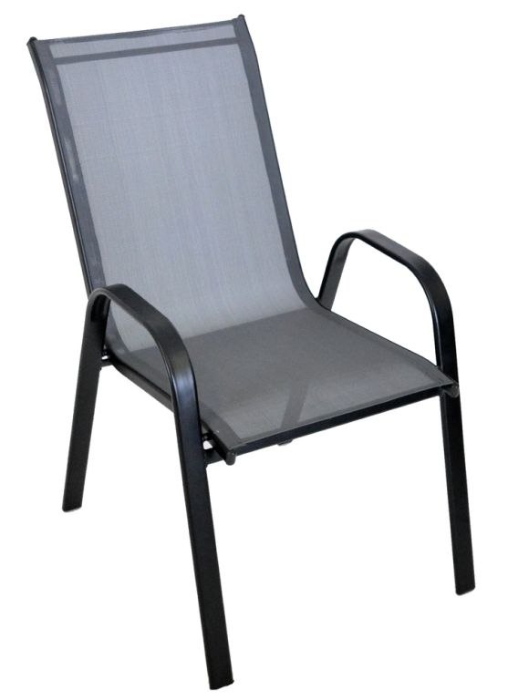 Krzesło ogrodowe SOFIE metalowe, tkanina w kolorze szarym R103695