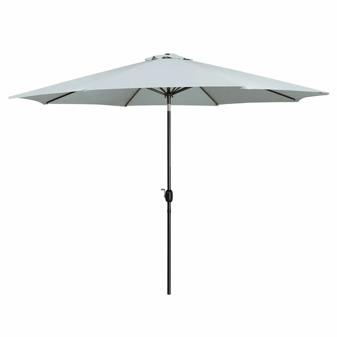 Marbueno Parasol Acero 8 Varillas D270 cm Poliester Blanco Jardín, Piscina 10484 D1400819