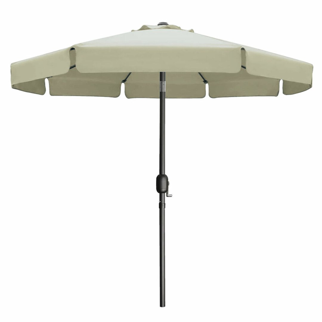 Marbueno Parasol Acero 8 Varillas D270 cm Poliester Beige Jardin, Piscina 10488 D1400823