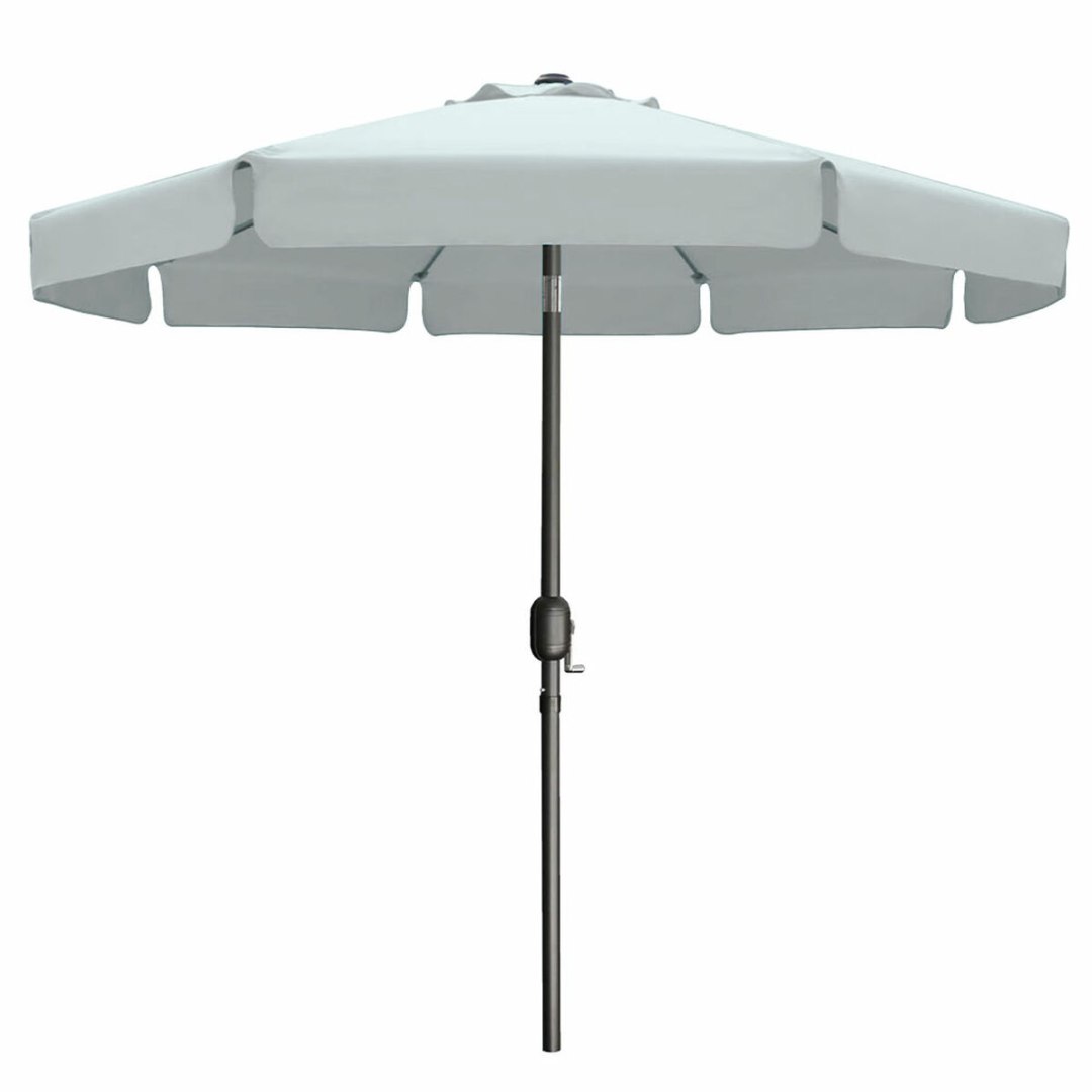 Marbueno Parasol Acero 8 Varillas D300 cm Poliester Blanco Jardín, Piscina 10489 D1400824