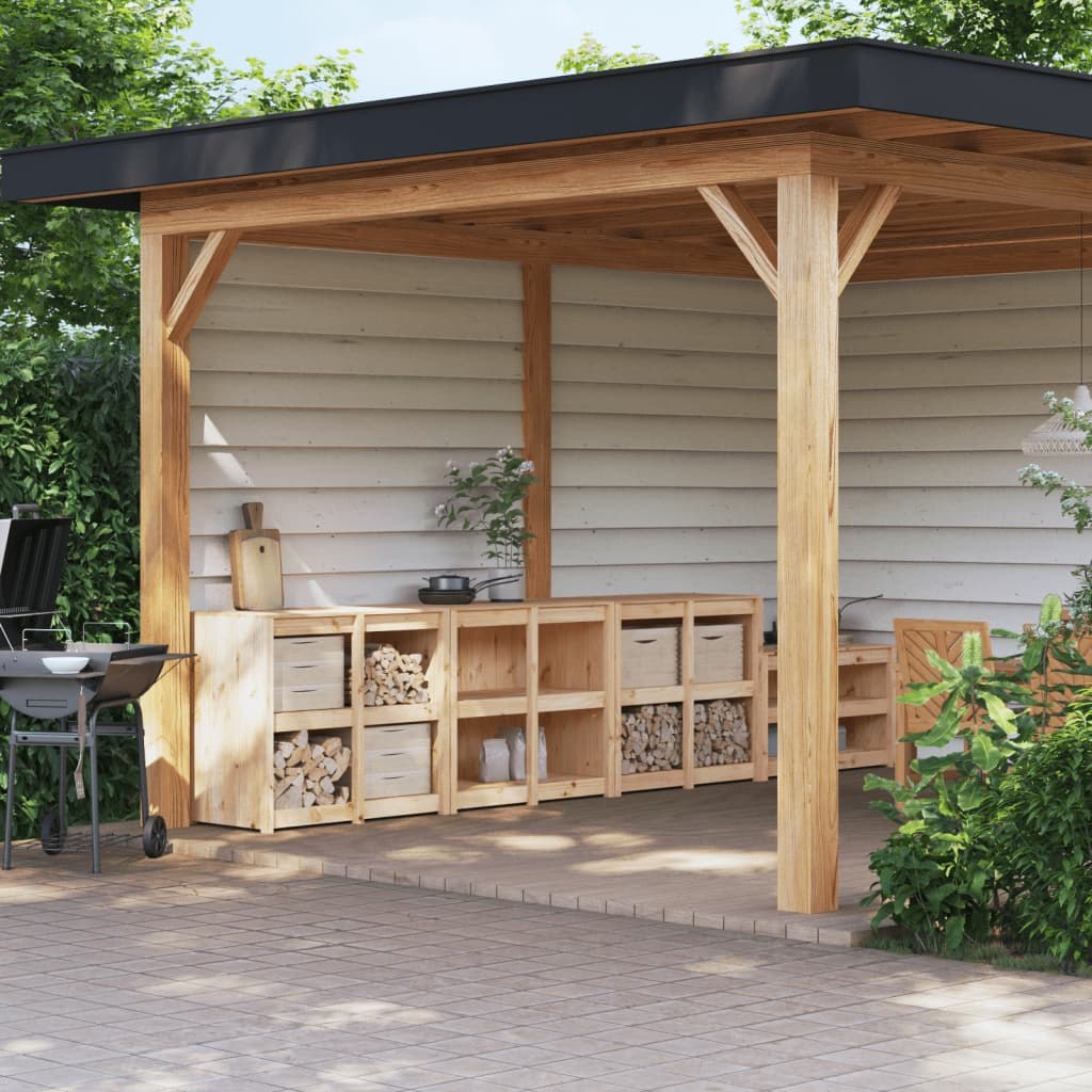 Szafki kuchenne na zewnątrz, 3 szt., lite drewno sosnowe