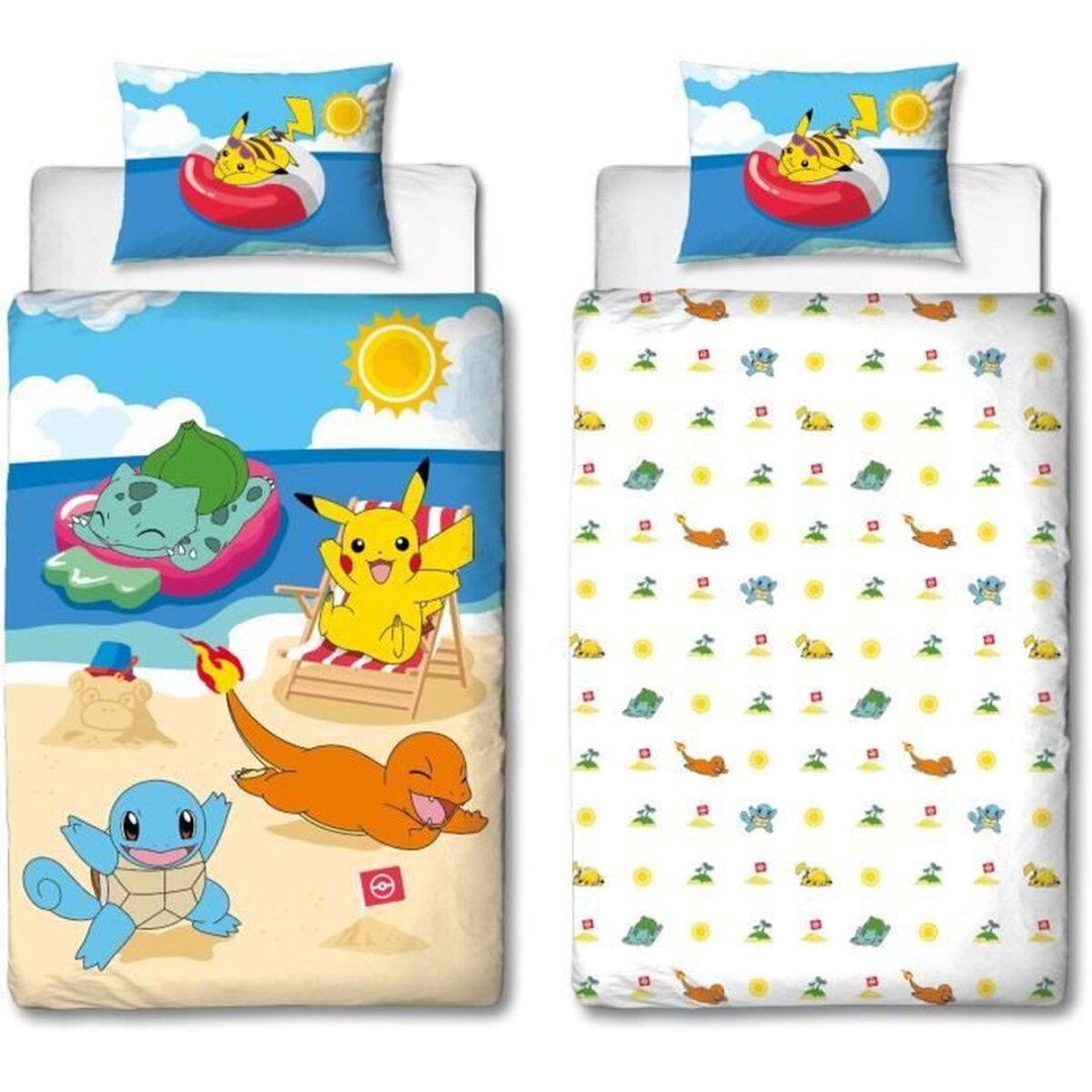 Komplet poszewek na kołdrę Pokémon Wielokolorowy Łóżko 140 2 Części