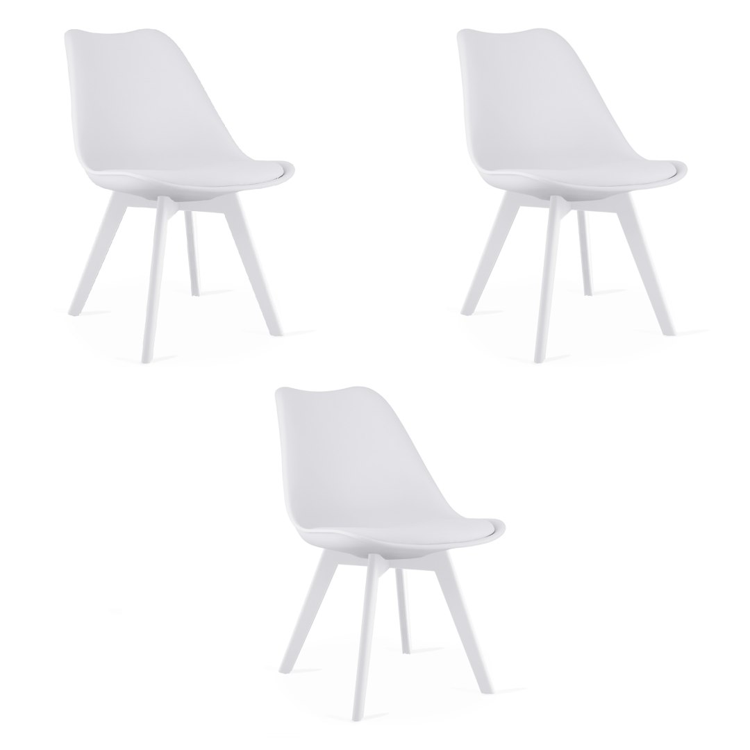 Krzesło MARK - białe / nogi białe x 3