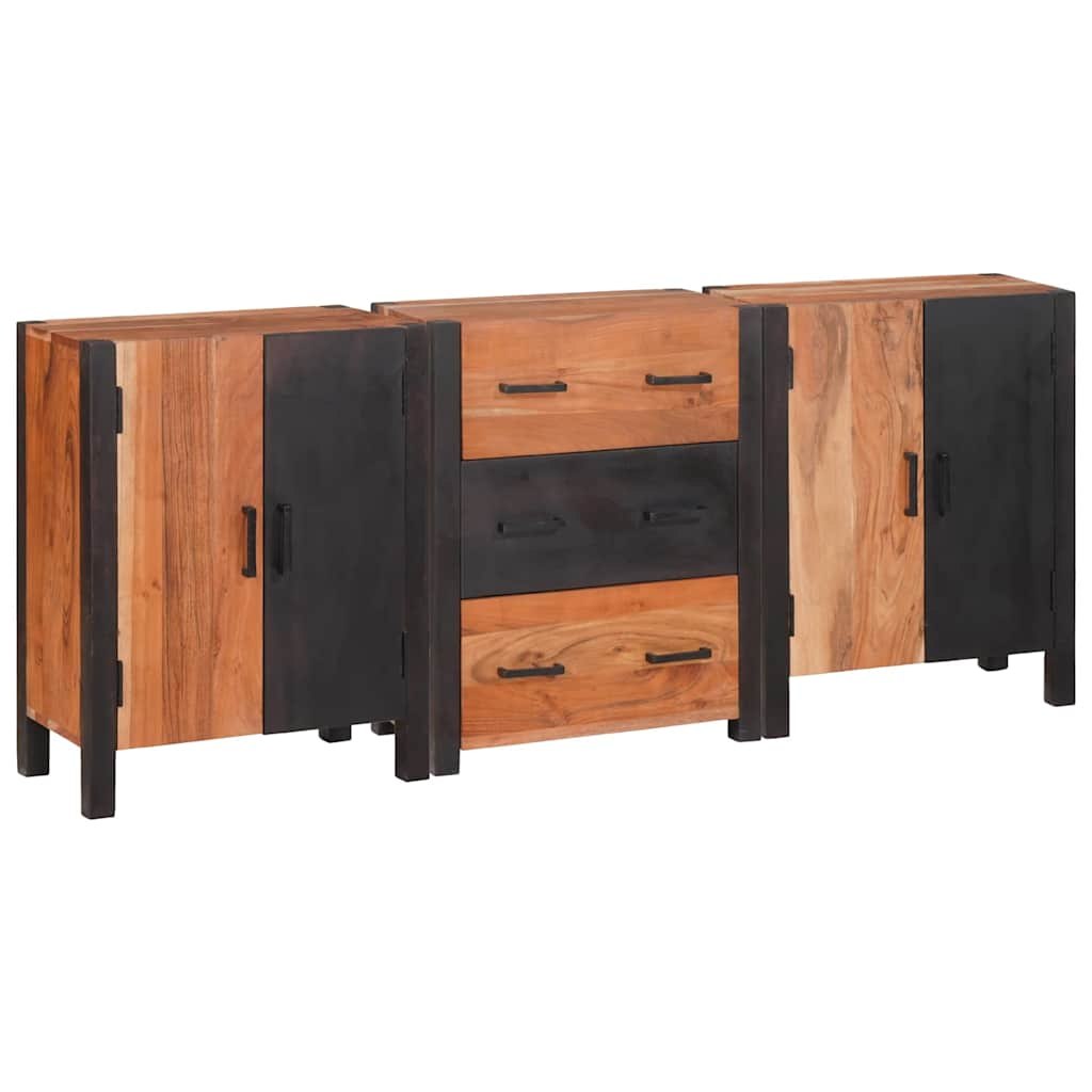 Bufet 3 pcs Brązowy 55 x 30 x 75 cm Lite drewno akacjowe