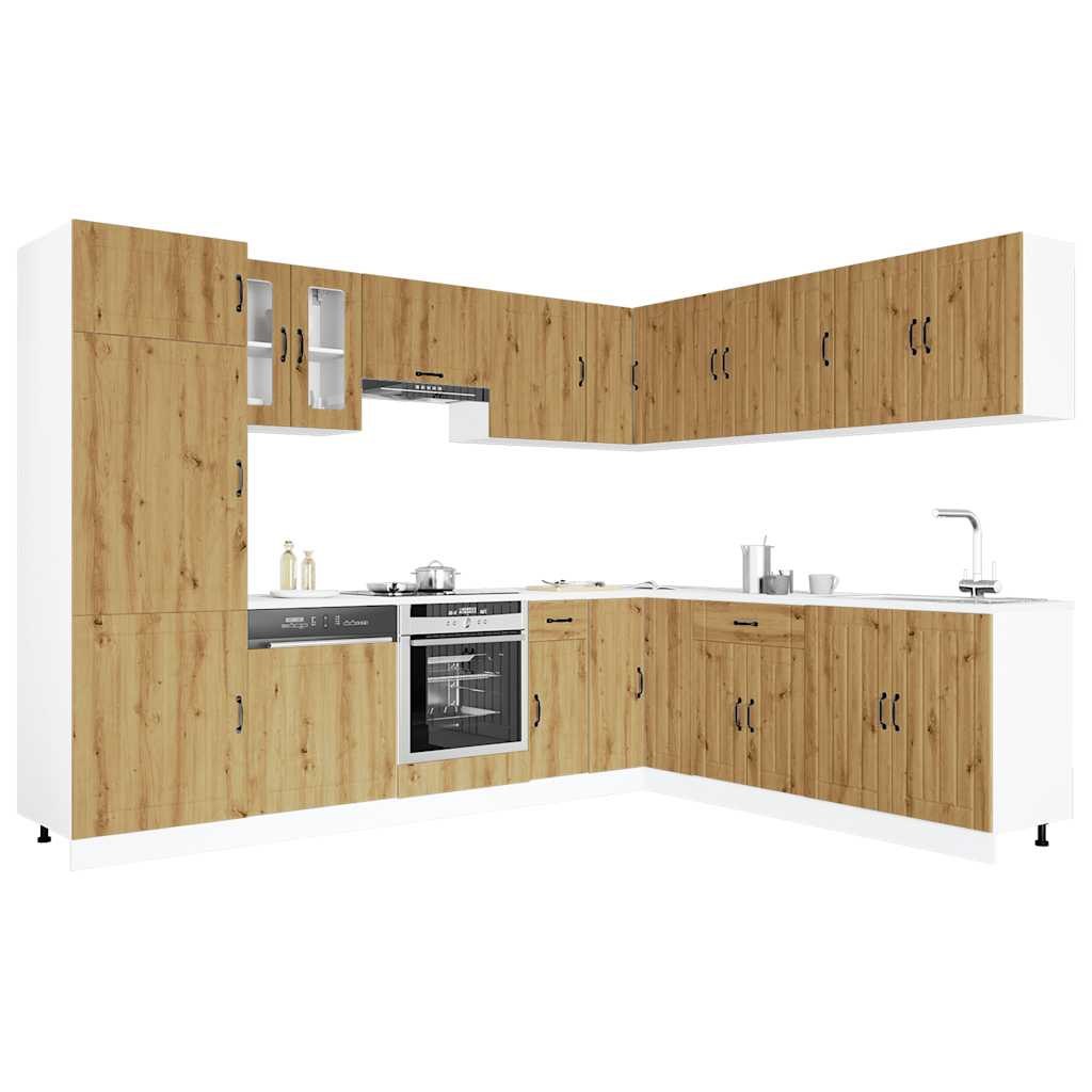 Zestaw szafek kuchennych Lucca, 14-częściowy, dąb artisan