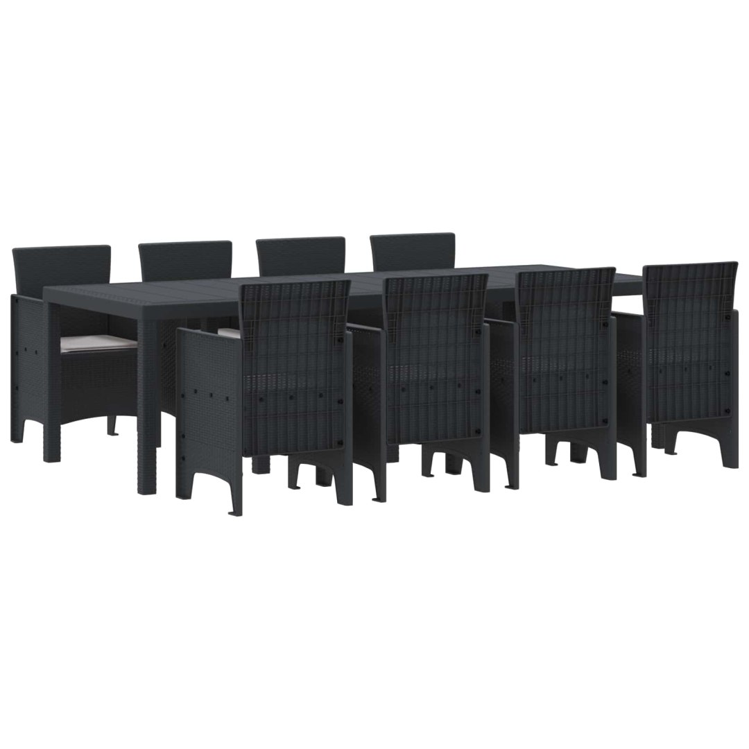 Zestaw do jadalni w ogrodzie 9 pcs Antracyt Rattan Polt 3378734