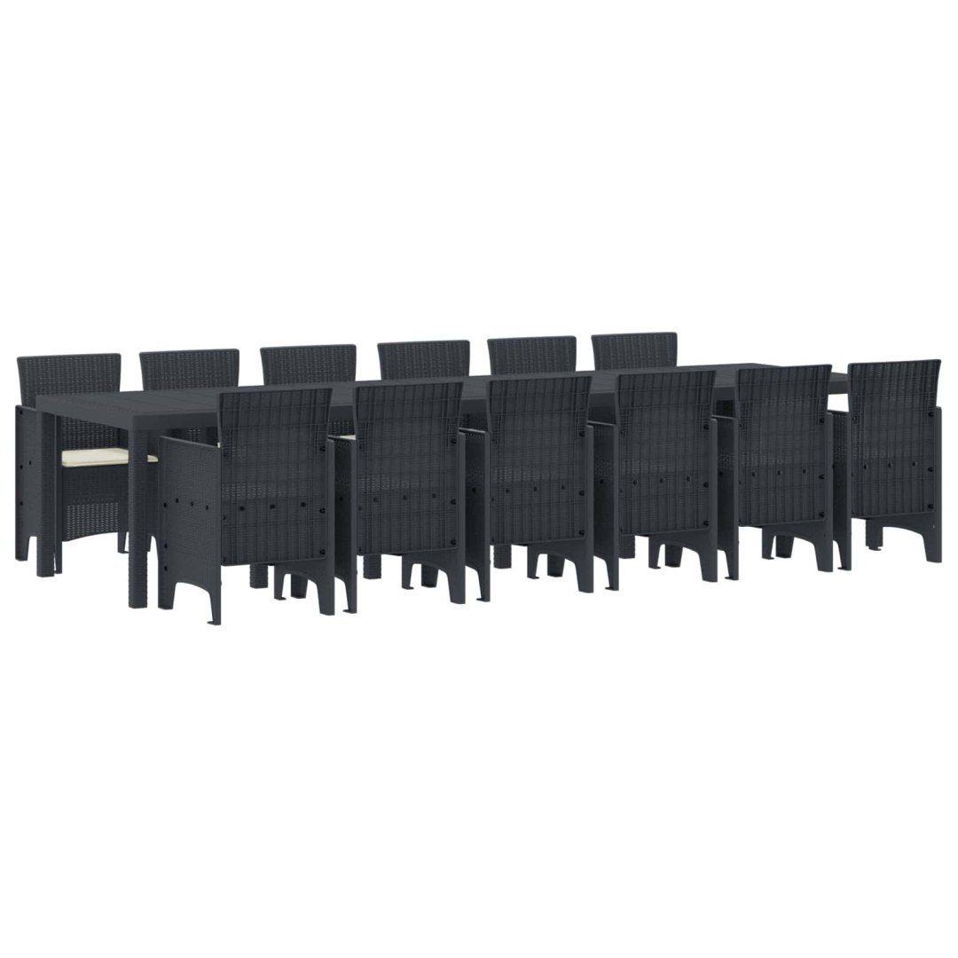 Zestaw do jadalni w ogrodzie 13 pcs Antracyt Rattan Polt 3378776