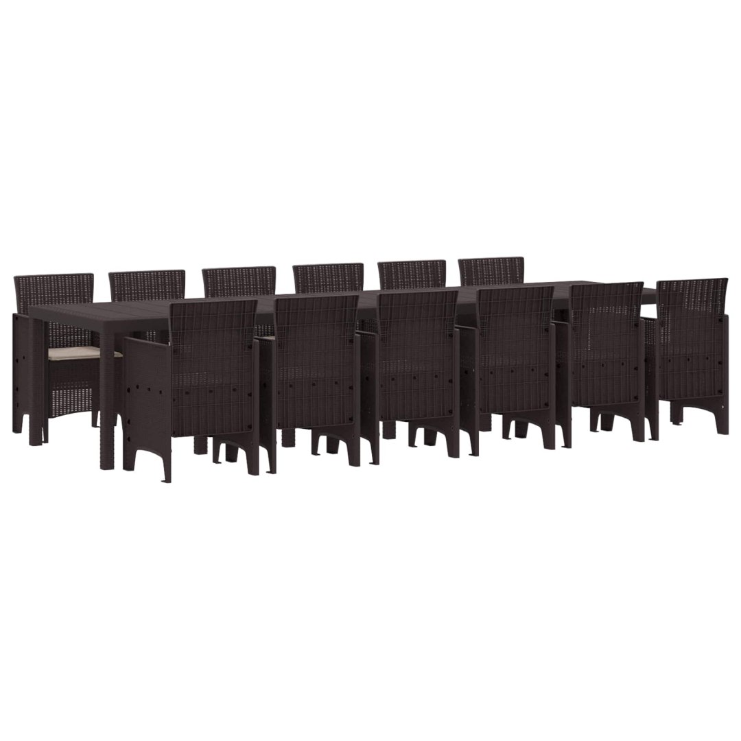 Zestaw do jadalni w ogrodzie 13 pcs Brązowy Rattan Polt 3378778