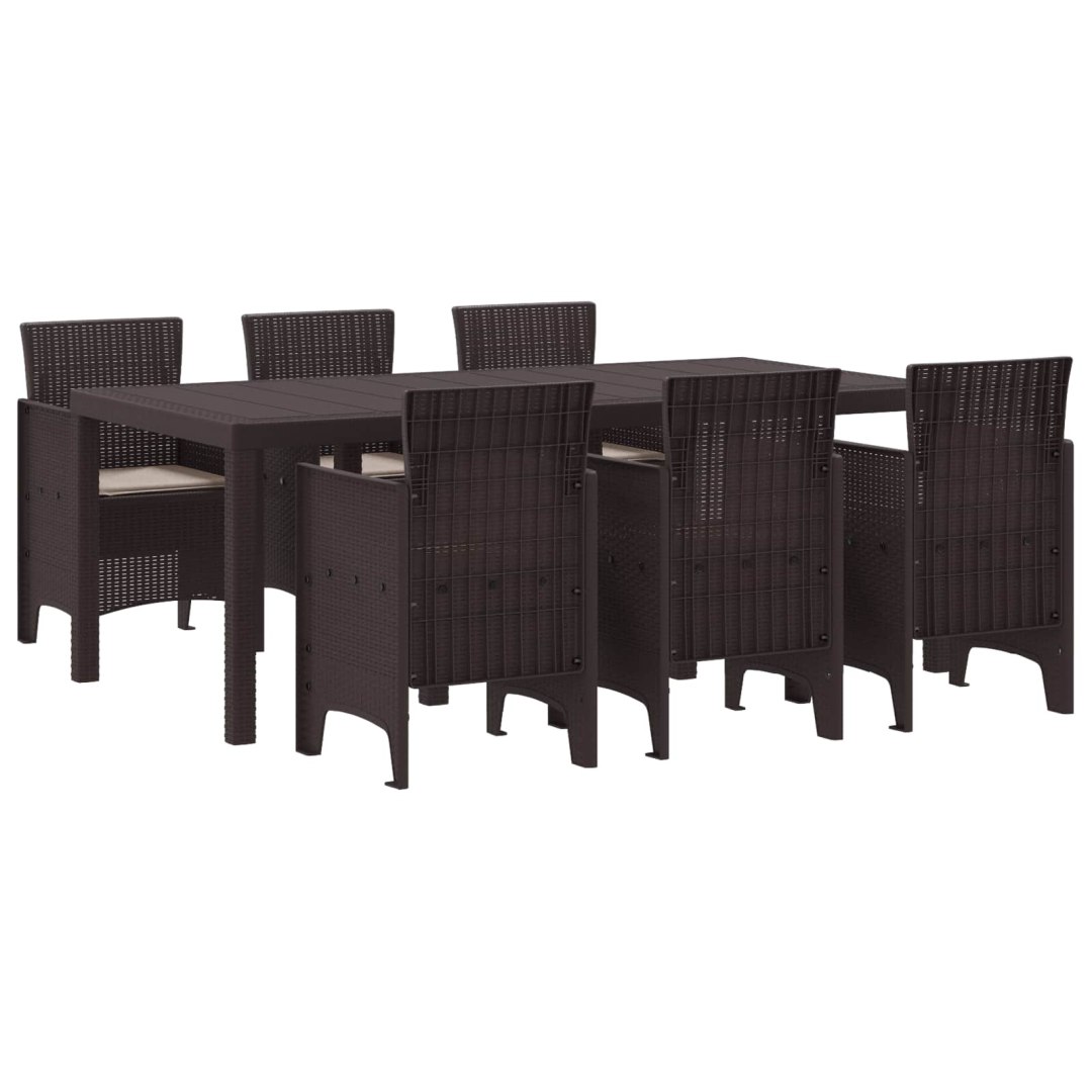 Zestaw do jadalni w ogrodzie 7 pcs Brązowy Rattan Polt 3378718