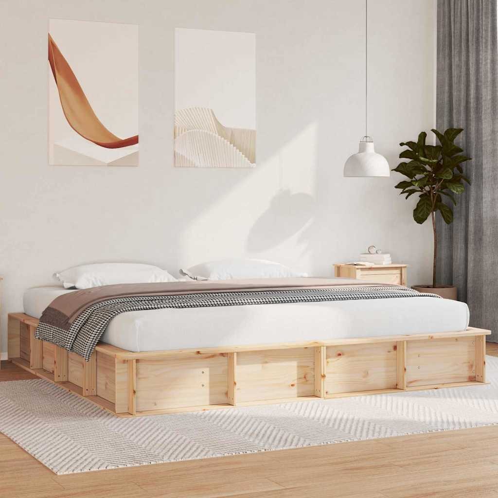 Ramka łóżka Brązowy 180 x 200 cm Lite drewno sosnowe