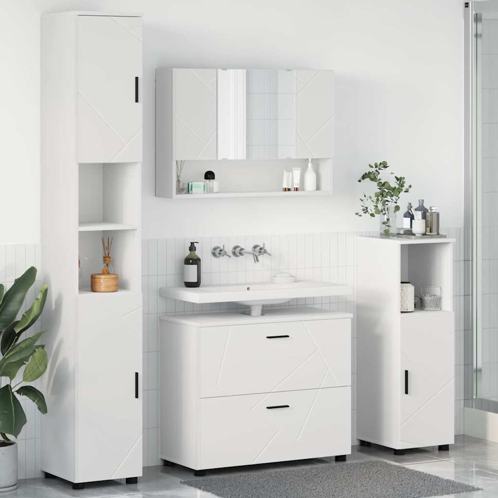 Zestaw mebli łazienkowych z szufladą z półką 4 pcs Biały