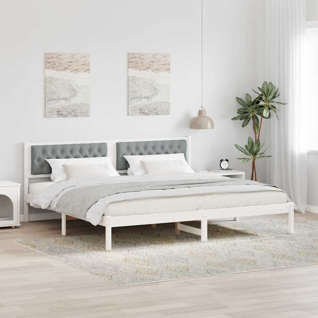 Ramka łóżka Jasnoszary 200 x 200 cm Lite drewno sosnowe