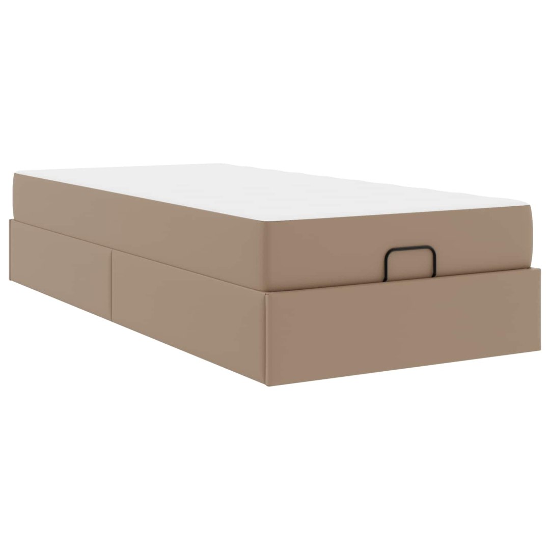 Rama łóżka z materacem z materacem 2 pcs Brązowy PVC