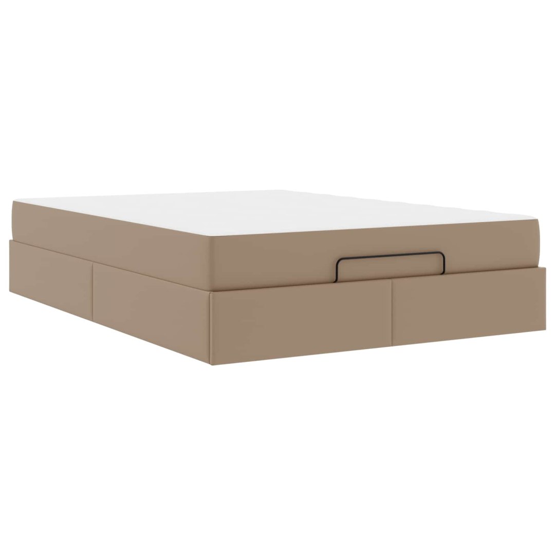 Rama łóżka z materacem z materacem 2 pcs Brązowy PVC