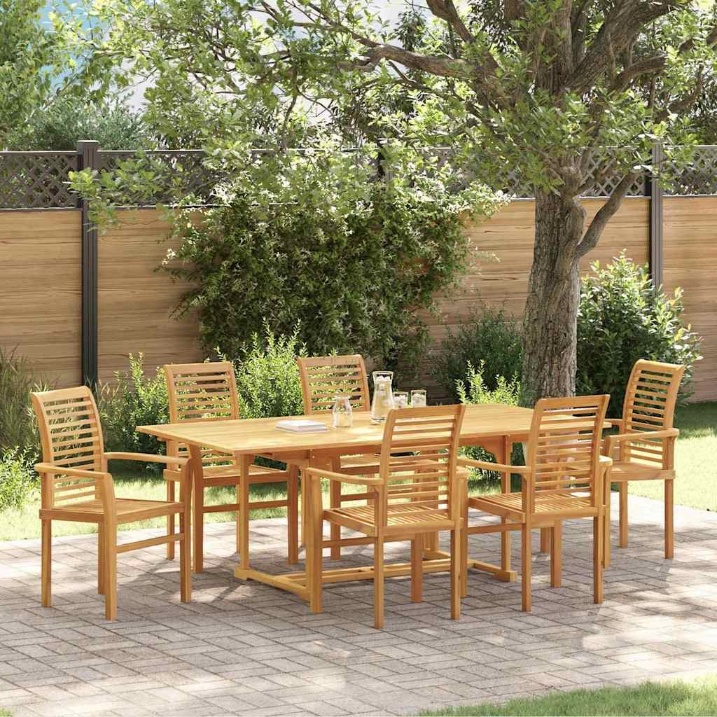 Zestaw do jadalni w ogrodzie 7 pcs Brązowy Lite drewno teakowe 3383942