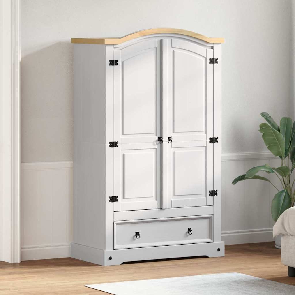 Garderoba Biały 101 x 52 x 170 cm Lite drewno sosnowe