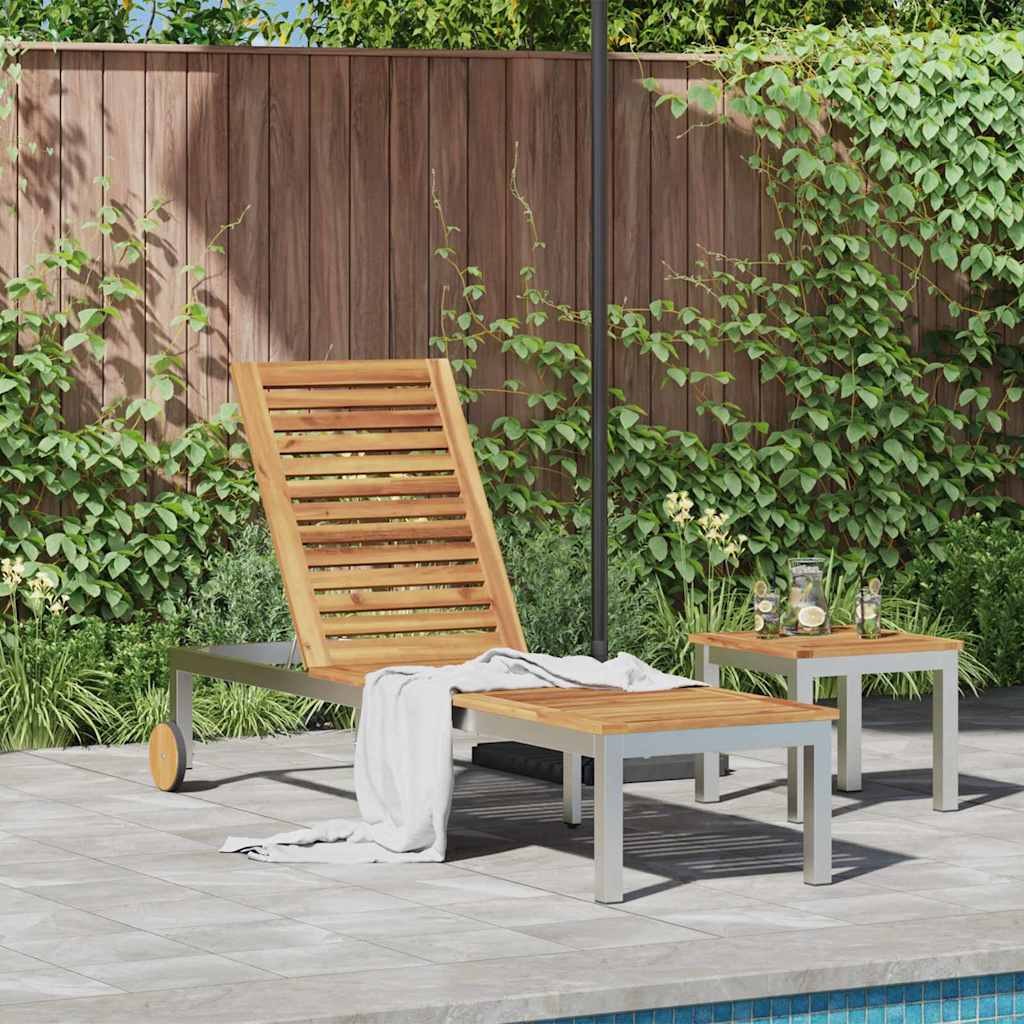Leżak Olej Naturalny 205 x 53 x 100 cm Lite Drewno Akacji 42006195