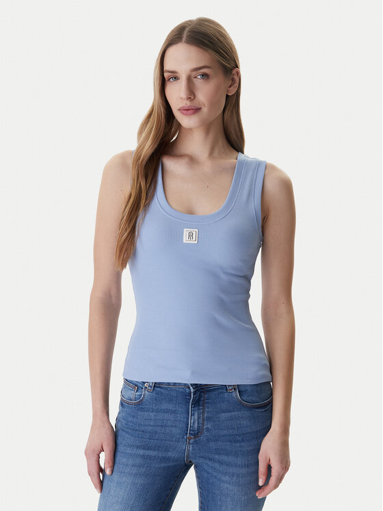 Fracomina Top FP26ST2001J40101 Błękitny Slim Fit
