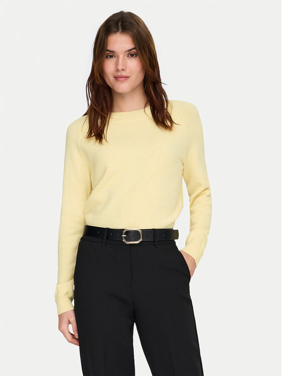 ONLY Sweter Rica 15204279 Żółty Regular Fit