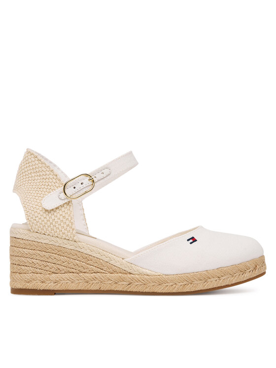 Tommy Hilfiger Espadryle Mid Wedge Espad Closed Toe FW0FW09233 Écru