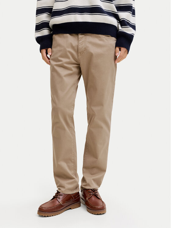 Jack & Jones Spodnie materiałowe Clark Finn 12293328 Beżowy Regular Fit