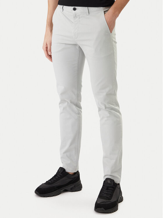 BOSS Spodnie materiałowe Chino 50510933 Szary Regular Fit