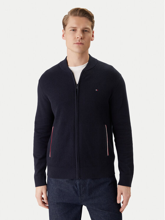 Tommy Hilfiger Kardigan MW0MW41543 Granatowy Regular Fit