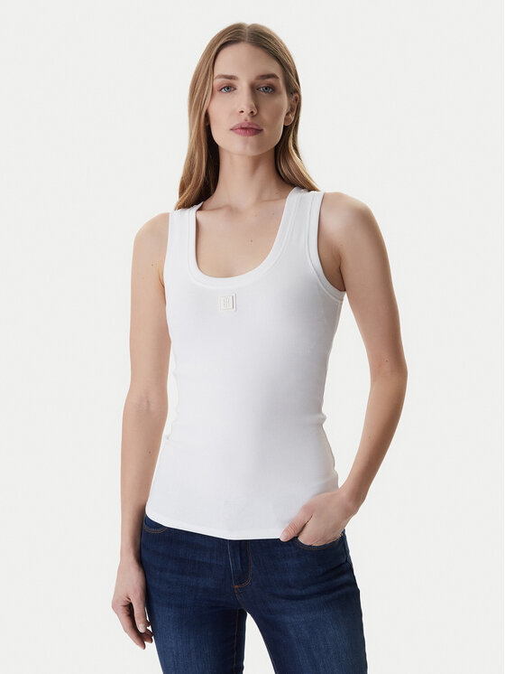 Fracomina Top FP26ST2001J40101 Biały Slim Fit